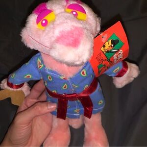Vintage Pink Panther In Robe Plush Soft Toy NWT
